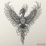 Abyssal phoenix burning in void, tattoo sketc… — эскиз тату (№1750189885_0, 17.06.2025 19:51) — Tatufoto.com