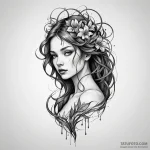Blood, artistic tattoo sketch, on a clean whi… — эскиз тату (№1750191297_0, 17.06.2025 20:14) — Tatufoto.com
