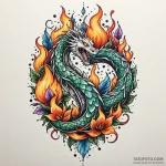 Flaming serpent through frozen bloom, tattoo… — эскиз тату (№1750191685_0, 17.06.2025 20:21) — Tatufoto.com