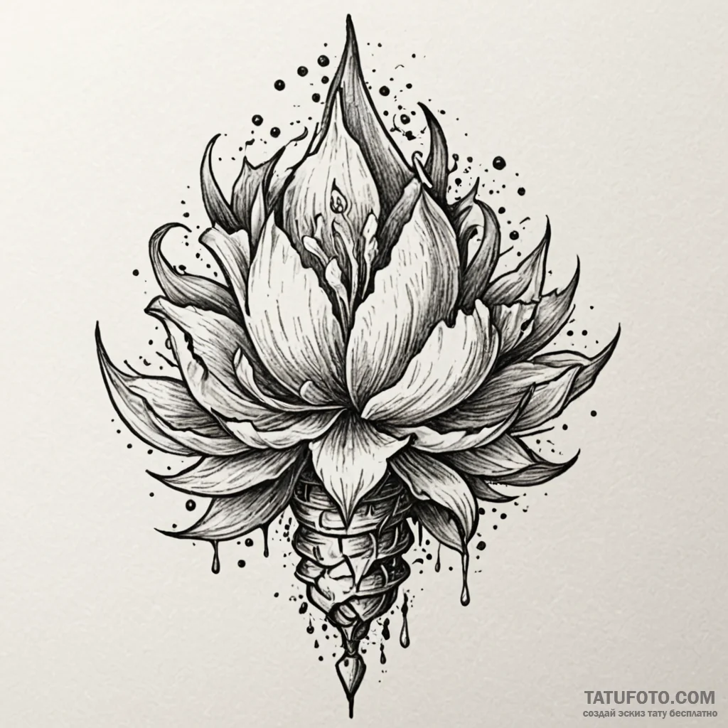 H, ink illustration for tattoo, soft whip sha... - эскиз тату (№1750192259_0, 17.06.2025 20:30) — Tatufoto.com