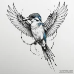 Kingfisher bird with runic wings, concept art… — эскиз тату (№1750192324_0, 17.06.2025 20:32) — Tatufoto.com