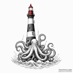 Kraken tentacle rising from the sea to pull d… — эскиз тату (№1750192646_0, 17.06.2025 20:37) — Tatufoto.com