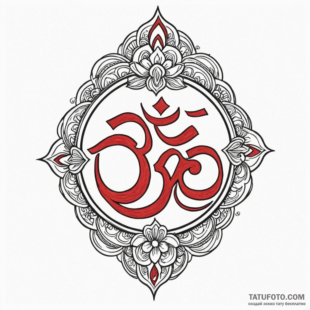 Om (symbol), tattoo sketch design, minimalist... - эскиз тату (№1750193546_0, 17.06.2025 20:52) — Tatufoto.com