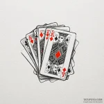 Playing card hand (e.g., a royal flush), tatt… — эскиз тату (№1750194197_0, 17.06.2025 21:03) — Tatufoto.com