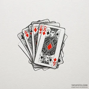 Playing card hand (e.g., a royal flush), tatt... - эскиз тату (№1750194197_0, 17.06.2025 21:03) — Tatufoto.com