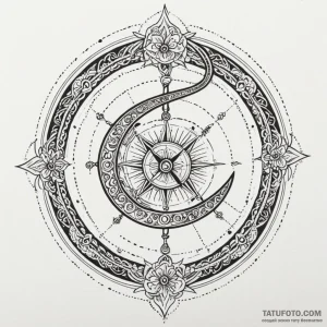 Pendulum of a clock swinging a scythe, tattoo... - эскиз тату (№1750194261_0, 17.06.2025 21:04) — Tatufoto.com