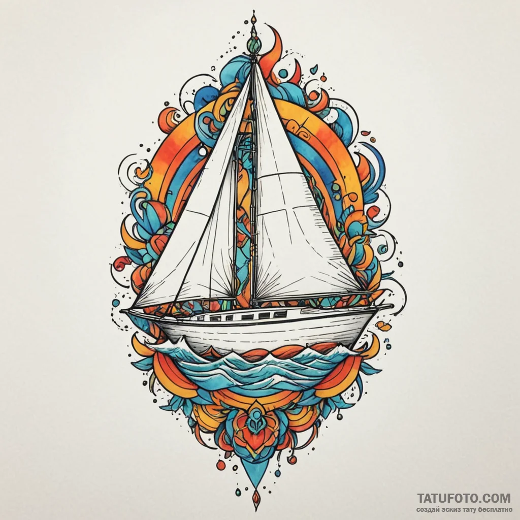 Tiller of a sailboat, held steady, tattoo fla... - эскиз тату (№1750194922_0, 17.06.2025 21:15) — Tatufoto.com