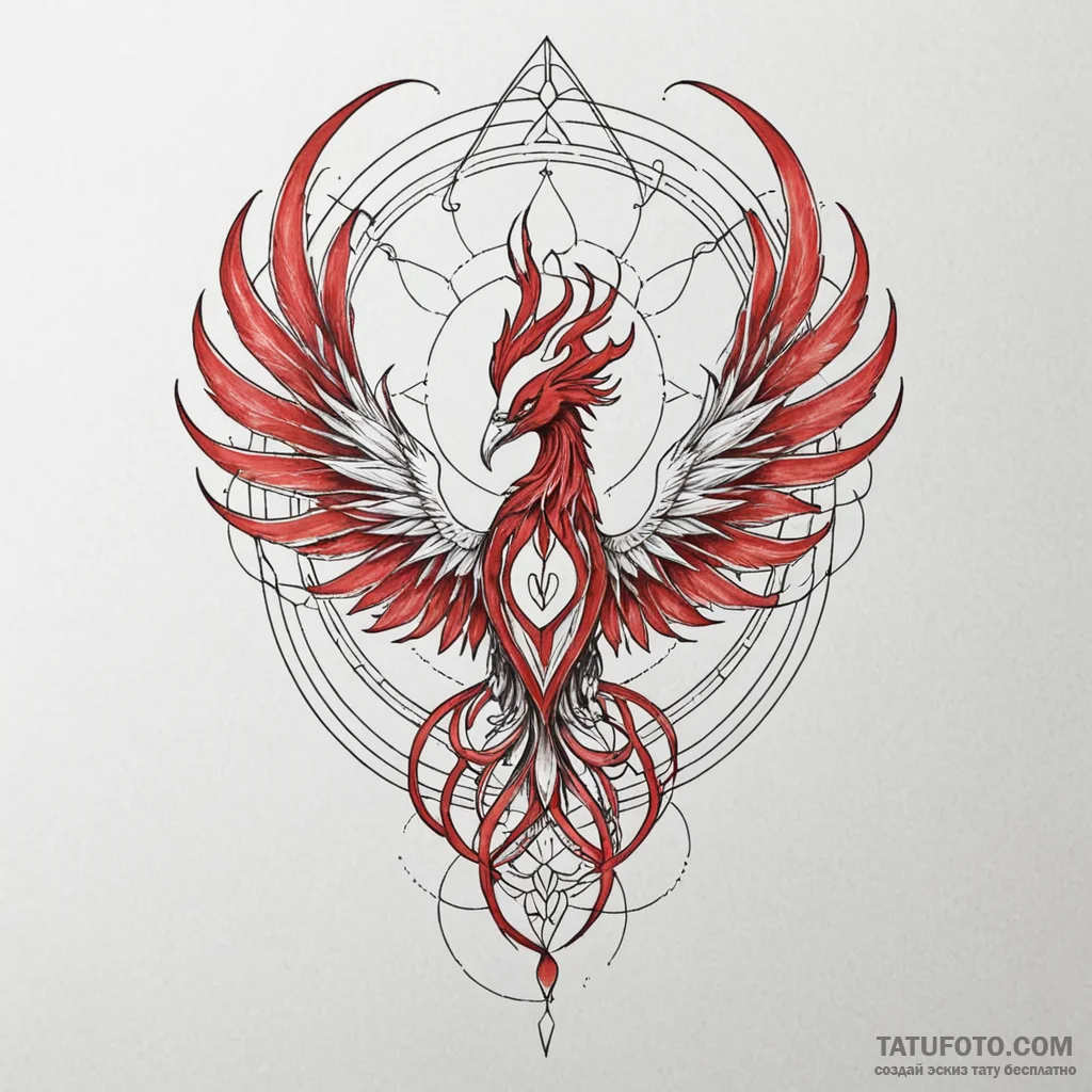Ember of a dying fire forming a phoenix, tatt... - эскиз тату (№1750195113_0, 17.06.2025 21:18) — Tatufoto.com