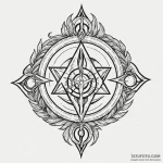 Burning sigil floating above palm, ink illust… — эскиз тату (№1750195177_0, 17.06.2025 21:19) — Tatufoto.com