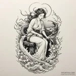 Angel sitting on tombstone, artistic tattoo s… — эскиз тату (№1750195241_0, 17.06.2025 21:20) — Tatufoto.com