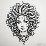 Opal medusa with twisting hair, tattoo line a… — эскиз тату (№1750195944_0, 17.06.2025 21:32) — Tatufoto.com