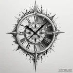 Ashen clock with shattered face, tattoo sketc… — эскиз тату (№1750196778_0, 17.06.2025 21:46) — Tatufoto.com
