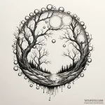 A whimsical bubble stream, continuous,, artis… — эскиз тату (№1750197161_0, 17.06.2025 21:52) — Tatufoto.com
