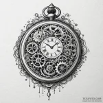 An antique pocket watch with visible intricat… — эскиз тату (№1750197614_0, 17.06.2025 22:00) — Tatufoto.com