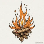 A single burning match, tattoo flash sheet de… — эскиз тату (№1750197678_0, 17.06.2025 22:01) — Tatufoto.com