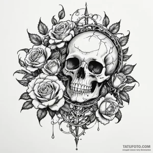 Treasure vines gripping bone relic, tattoo fl... - эскиз тату (№1750198447_0, 17.06.2025 22:14) — Tatufoto.com