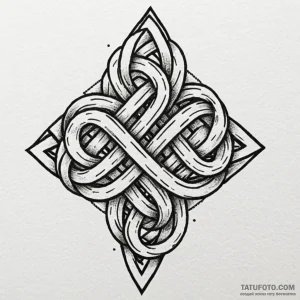 Gordian knot, either tied or being cut, tatto... - эскиз тату (№1750198725_0, 17.06.2025 22:18) — Tatufoto.com