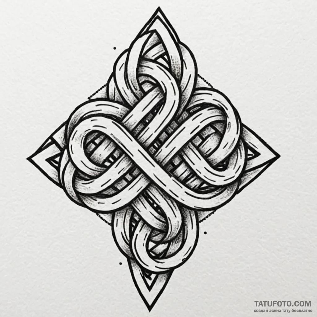 Gordian knot, either tied or being cut, tatto... - эскиз тату (№1750198725_0, 17.06.2025 22:18) — Tatufoto.com
