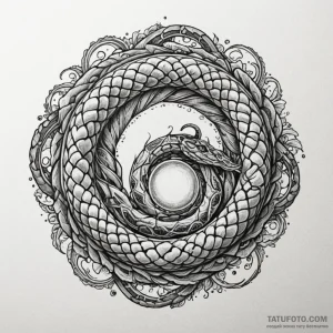Serpent orb spiraling through void, tattoo sk... - эскиз тату (№1750199373_0, 17.06.2025 22:29) — Tatufoto.com