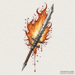 Flaming blade forged from starlight, concept… — эскиз тату (№1750200657_0, 17.06.2025 22:50) — Tatufoto.com