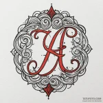 Family initials elegantly intertwined into a… — эскиз тату (№1750201232_0, 17.06.2025 23:00) — Tatufoto.com