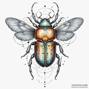 Beetle with mechanical wings, tattoo drawing... - эскиз тату (№1750201296_0, 17.06.2025 23:01) — Tatufoto.com