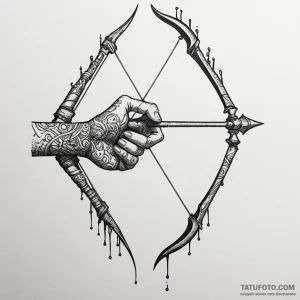 Longbow snapped by spectral hand, tattoo sket... - эскиз тату (№1750201361_0, 17.06.2025 23:02) — Tatufoto.com