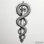 Broken greek column with a serpent coiled aro… — эскиз тату (№1750201425_0, 17.06.2025 23:03) — Tatufoto.com