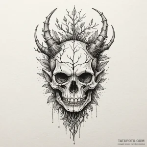 Orc bones beneath thorned roots, tattoo drawi... - эскиз тату (№1750201617_0, 17.06.2025 23:06) — Tatufoto.com
