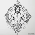 Prometheus, defiant, with fire cupped in his… — эскиз тату (№1750202334_0, 17.06.2025 23:18) — Tatufoto.com