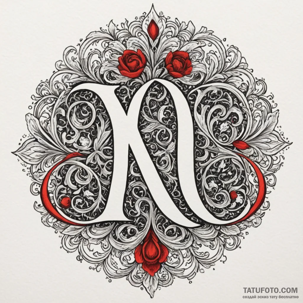 Monogram of family initials, elegantly design... - эскиз тату (№1750202400_0, 17.06.2025 23:20) — Tatufoto.com