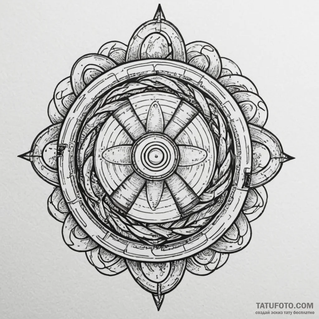 Atomic serpent around nuclear core, ink illus... - эскиз тату (№1750202467_0, 17.06.2025 23:21) — Tatufoto.com
