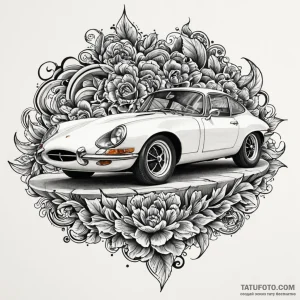 Classic car silhouette (e.g., porsche 911, ja... - эскиз тату (№1750203120_0, 17.06.2025 23:32) — Tatufoto.com