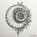 Paper nautilus, fragile but beautiful, tattoo… — эскиз тату (№1750203316_0, 17.06.2025 23:35) — Tatufoto.com