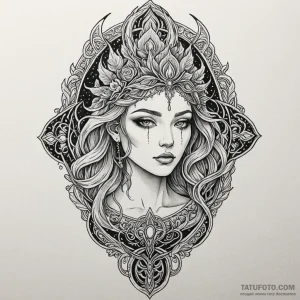 Hallowed relic beneath burning sky, artistic... - эскиз тату (№1750203380_0, 17.06.2025 23:36) — Tatufoto.com