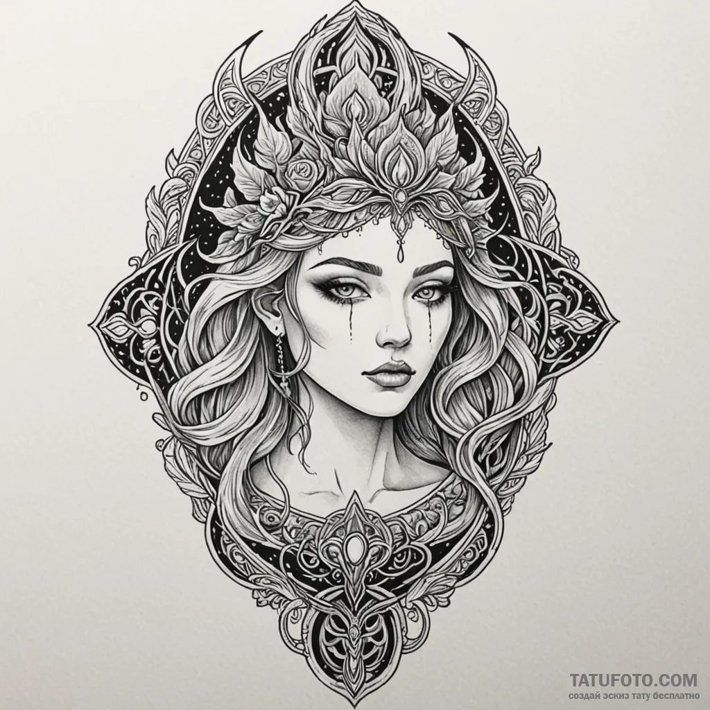 Hallowed relic beneath burning sky, artistic... - эскиз тату (№1750203380_0, 17.06.2025 23:36) — Tatufoto.com