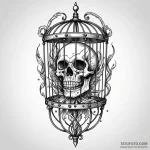 Quill trapped in bone cage, tattoo sketch des… — эскиз тату (№1750203445_0, 17.06.2025 23:37) — Tatufoto.com