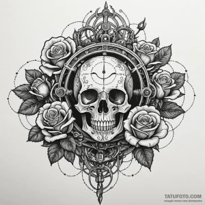 Telephone, old rotary style, cord tangled, ta... - эскиз тату (№1750203963_0, 17.06.2025 23:46) — Tatufoto.com