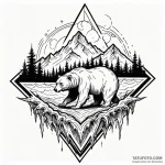 Bear’s roar materializing as a soundwave of j… — эскиз тату (№1750205785_0, 18.06.2025 00:16) — Tatufoto.com