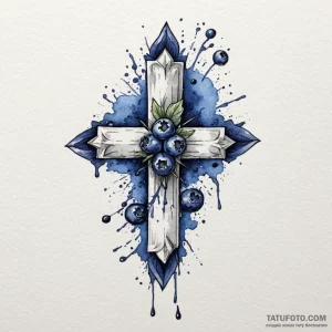 Blueberry, tattoo drawing outline, watercolor... - эскиз тату (№1750206627_0, 18.06.2025 00:30) — Tatufoto.com