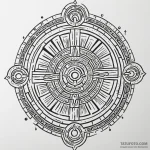 A mayan calendar stone, ink illustration for… — эскиз тату (№1750206884_0, 18.06.2025 00:34) — Tatufoto.com