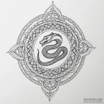 Animated serpent biting blade, tattoo drawing… — эскиз тату (№1750207599_0, 18.06.2025 00:46) — Tatufoto.com