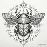 Golden scarab beetle with unfolding wings, ta… — эскиз тату (№1750207858_0, 18.06.2025 00:50) — Tatufoto.com