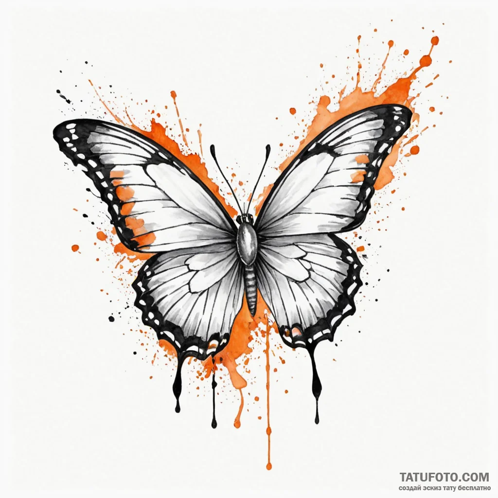 Angelic butterfly on blade tip, concept art f... - эскиз тату (№1750207922_0, 18.06.2025 00:52) — Tatufoto.com