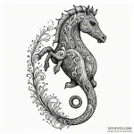 Hippocampus (sea-horse) made of waves and foa… — эскиз тату (№1750208571_0, 18.06.2025 01:02) — Tatufoto.com