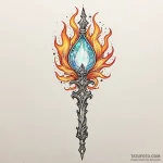 Opal scepter crowned with flame, artistic tat… — эскиз тату (№1750208637_0, 18.06.2025 01:03) — Tatufoto.com