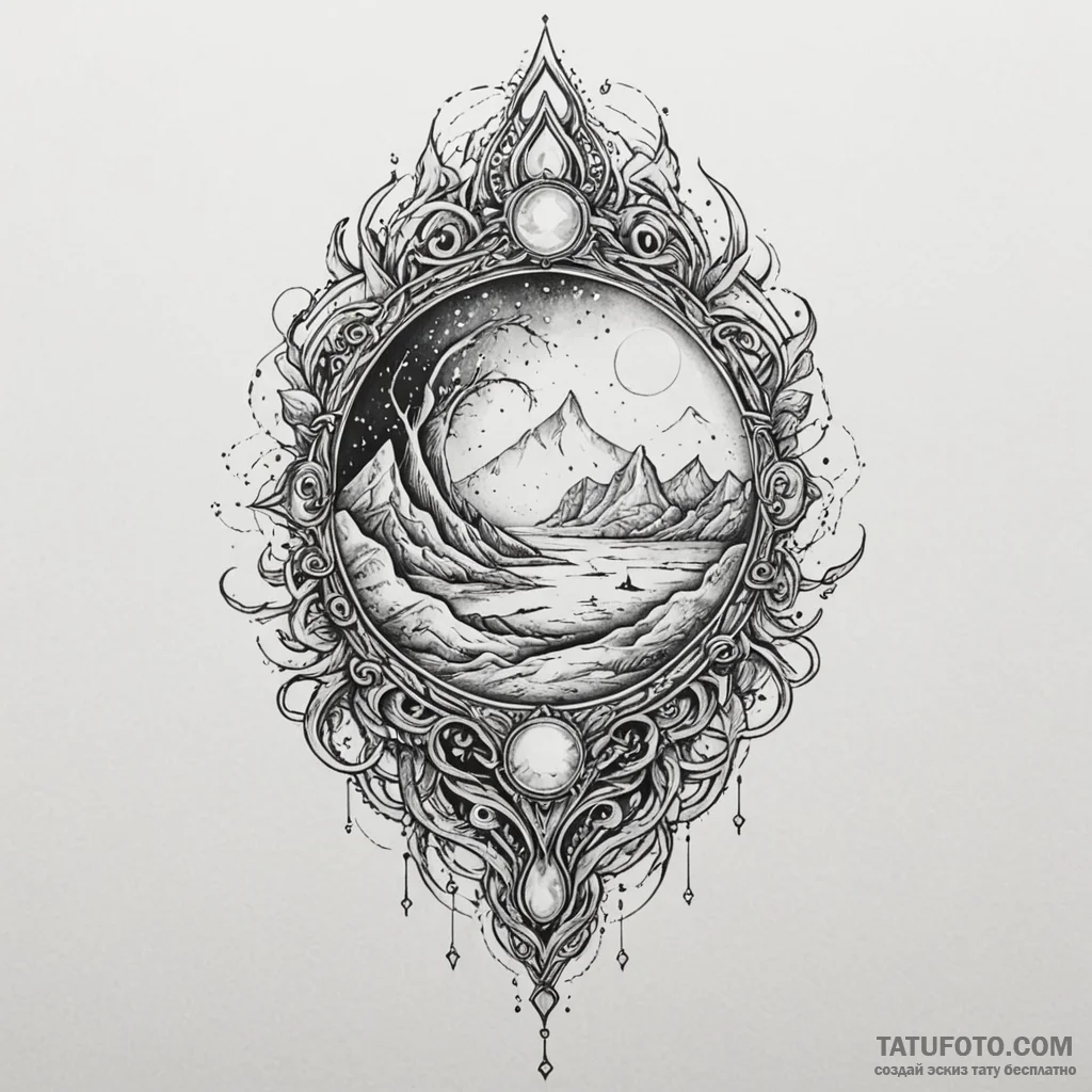 Opal vessel lost in abyss, tattoo sketch desi... - эскиз тату (№1750208831_0, 18.06.2025 01:07) — Tatufoto.com
