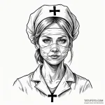 Silent hill-esque nurse with a featureless, b… — эскиз тату (№1750209533_0, 18.06.2025 01:18) — Tatufoto.com