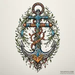 Ancient anchor entwined with roots, tattoo fl… — эскиз тату (№1750211382_0, 18.06.2025 01:49) — Tatufoto.com