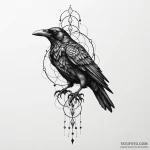 Abyssal crow with empty sockets, tattoo line… — эскиз тату (№1750211449_0, 18.06.2025 01:50) — Tatufoto.com